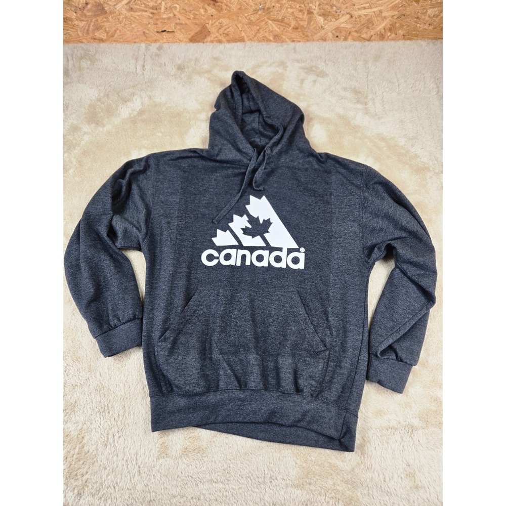 Men's Canada Maple Leaf Graphic Hoodie Dark Gray Athletics‎ Size L G
